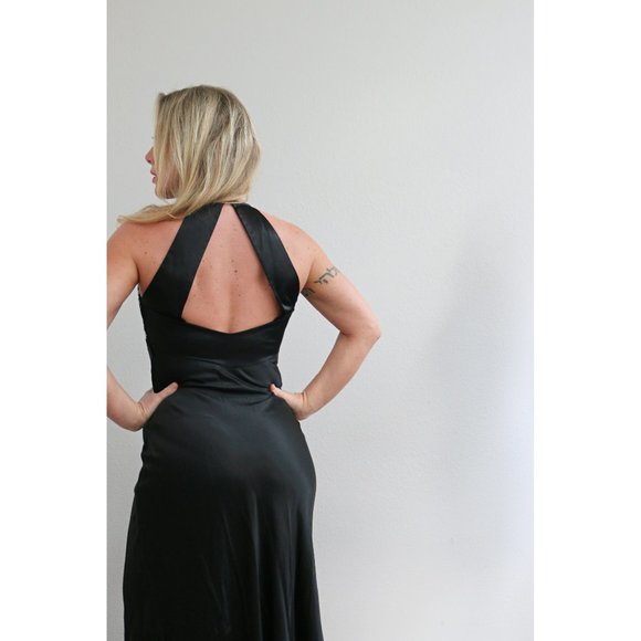 1980's Zum Zum Bias Cut Evening Gown // Women's Size Extra Small to Small - Picture 6 of 10